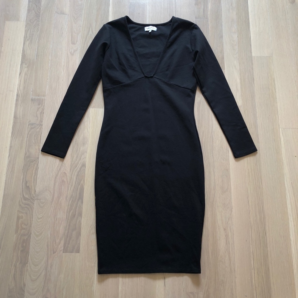 Ripley Rader Plunge Bodycon Little Black Dress